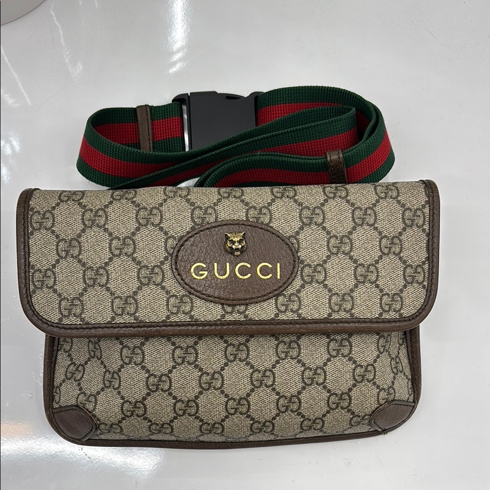 Gucci Beige and Brown Monogram Crossbody Bag